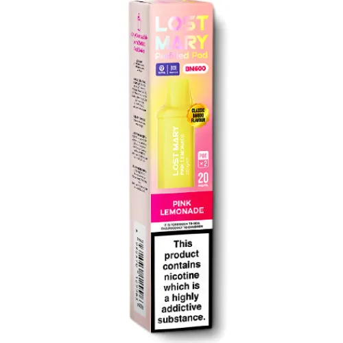 New Lost Mary Pink Lemonade BM600 Prefilled Pods by